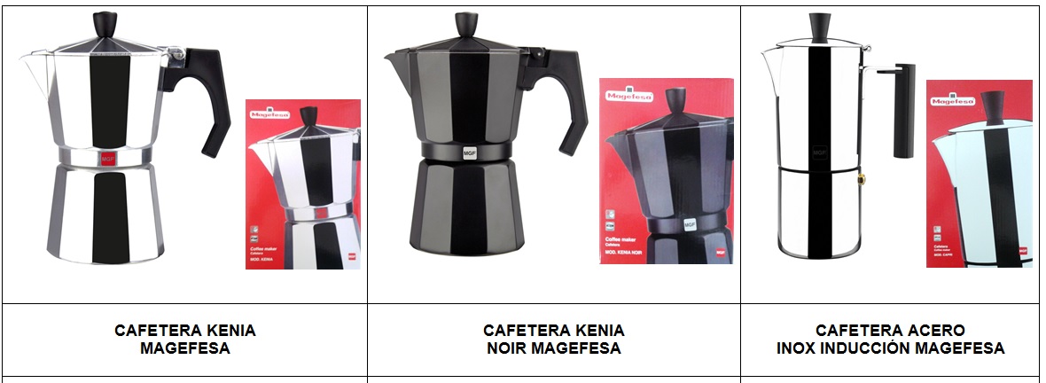CAFETERA ALUM.3T KENIA NOIR MAGEFESA - Suministros Hosteleros Serhotel